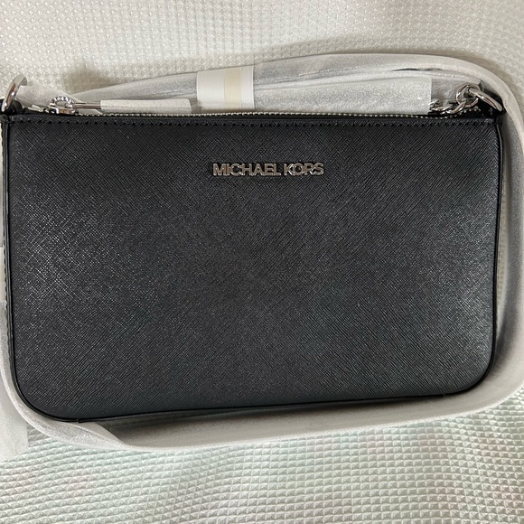 Michael Kors jet set, medium Saffiano leather Crossbody bag black - Picture 5 of 7